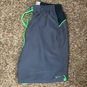 Gray & Neon green Nike Athletic Shorts